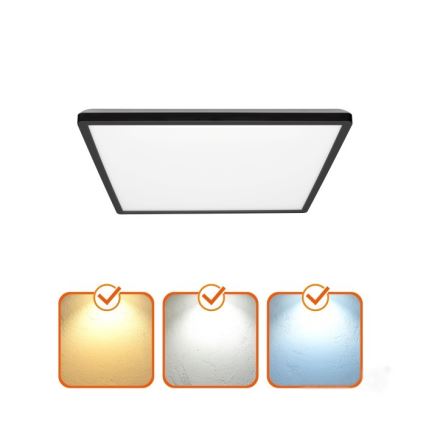 LED Laevalgusti vannituppa NIVERA LED/18W/230V IP54 3000/4000/6000K 30x30 cm must