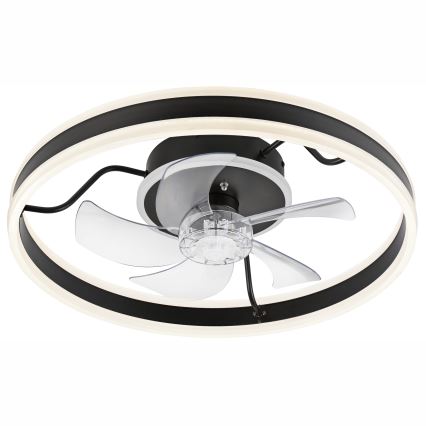LED Hämardatav laeventilaator valgustiga APOLLO LED/38W/230V must + kaugjuhtimispult