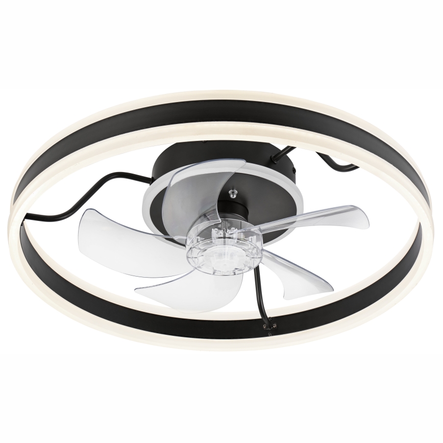 LED Hämardatav laeventilaator valgustiga APOLLO LED/38W/230V must + kaugjuhtimispult