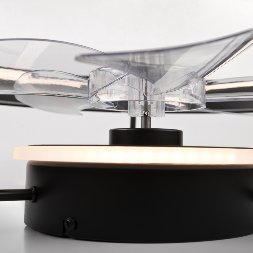LED Hämardatav laevalgusti ventilaatoriga FARGO LED/37W/230V must + kaugjuhtimispult