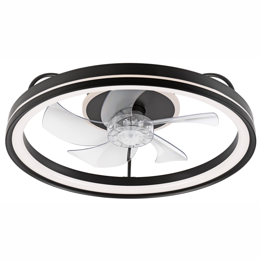 LED Hämardatav laevalgusti ventilaatoriga FARGO LED/37W/230V must + kaugjuhtimispult