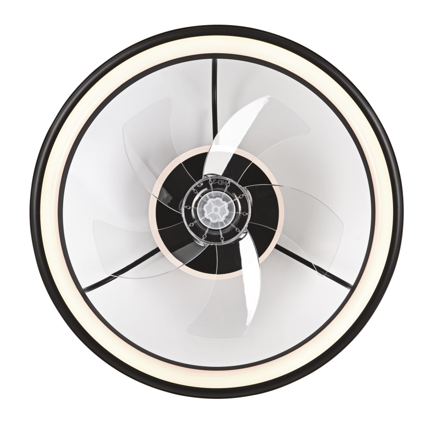 LED Hämardatav laevalgusti ventilaatoriga FARGO LED/37W/230V must + kaugjuhtimispult
