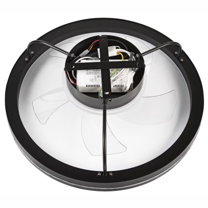 LED Hämardatav laevalgusti ventilaatoriga FARGO LED/37W/230V must + kaugjuhtimispult