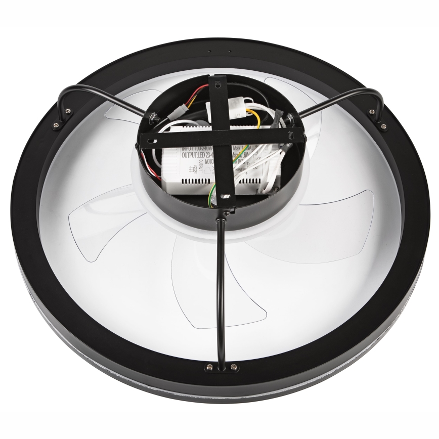 LED Hämardatav laevalgusti ventilaatoriga FARGO LED/37W/230V must + kaugjuhtimispult