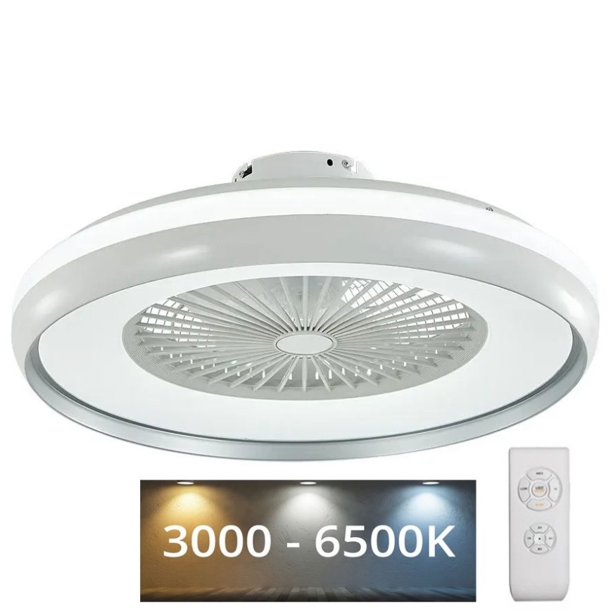 LED Laevalgusti ventilaatoriga LED/45W/230V 3000/4000/6500K hall + kaugjuhtimispult