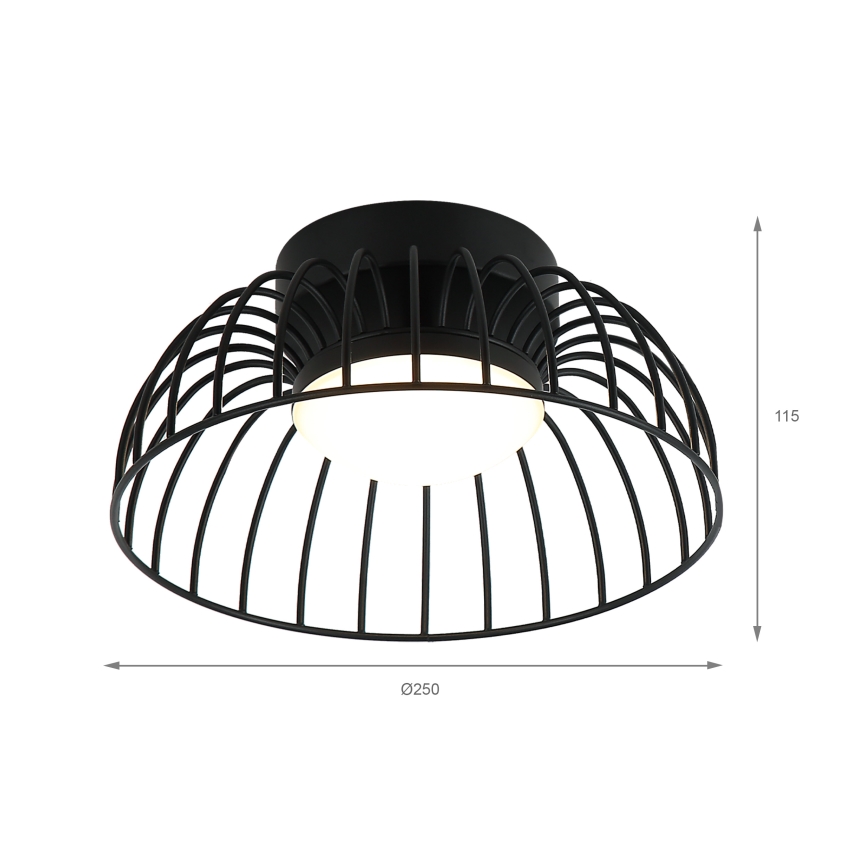 LED laeventi BETSY LED/12W/230V diameeter 25 cm musta