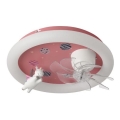 LED laste hämardatav laelamp ventilaatoriga LED/48W/230V 3000/4000/6000K Ø 50 cm roosa + kaugjuhtimispult
