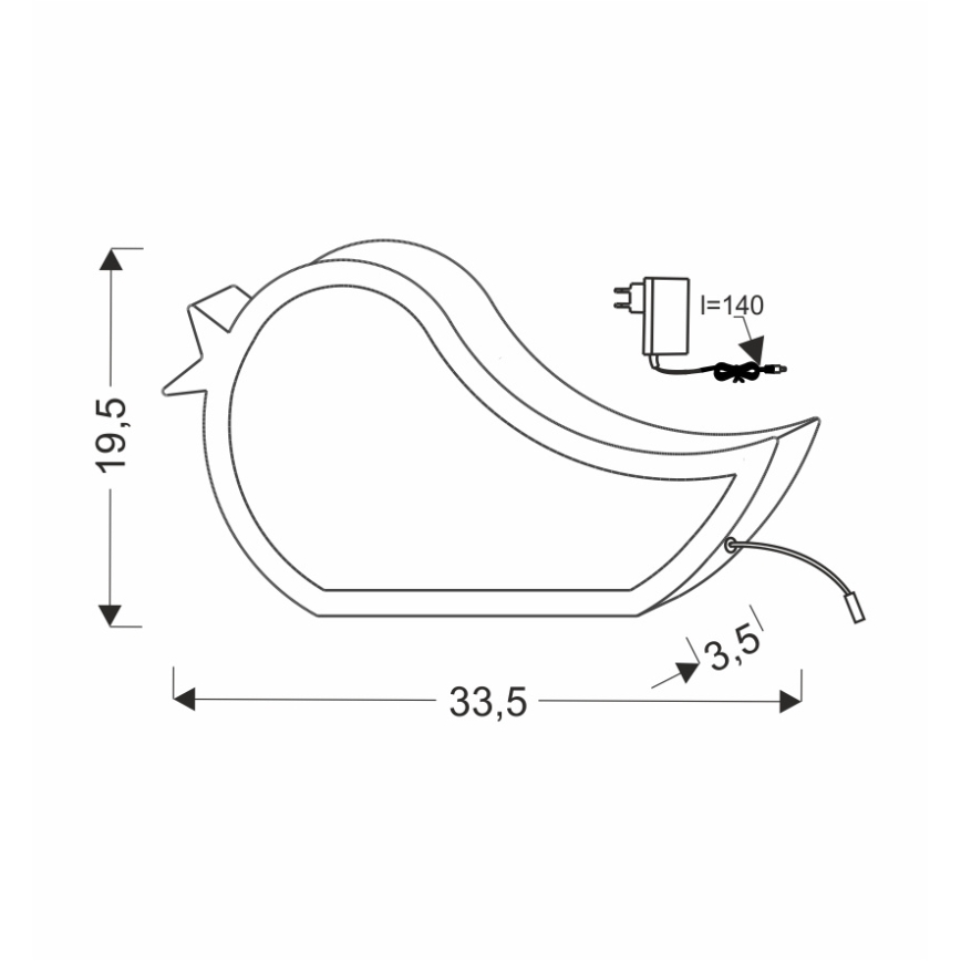 LED Laste lamp BIRD LED/12W/230V roosa