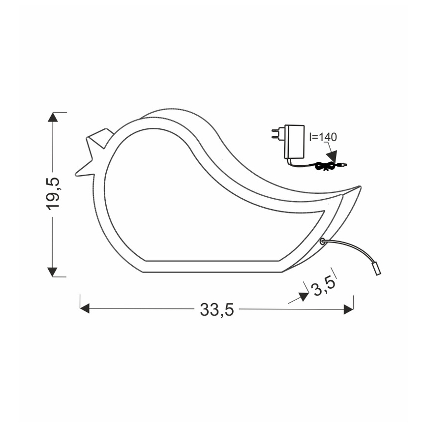 LED Laste lamp BIRD LED/12W/230V sinine