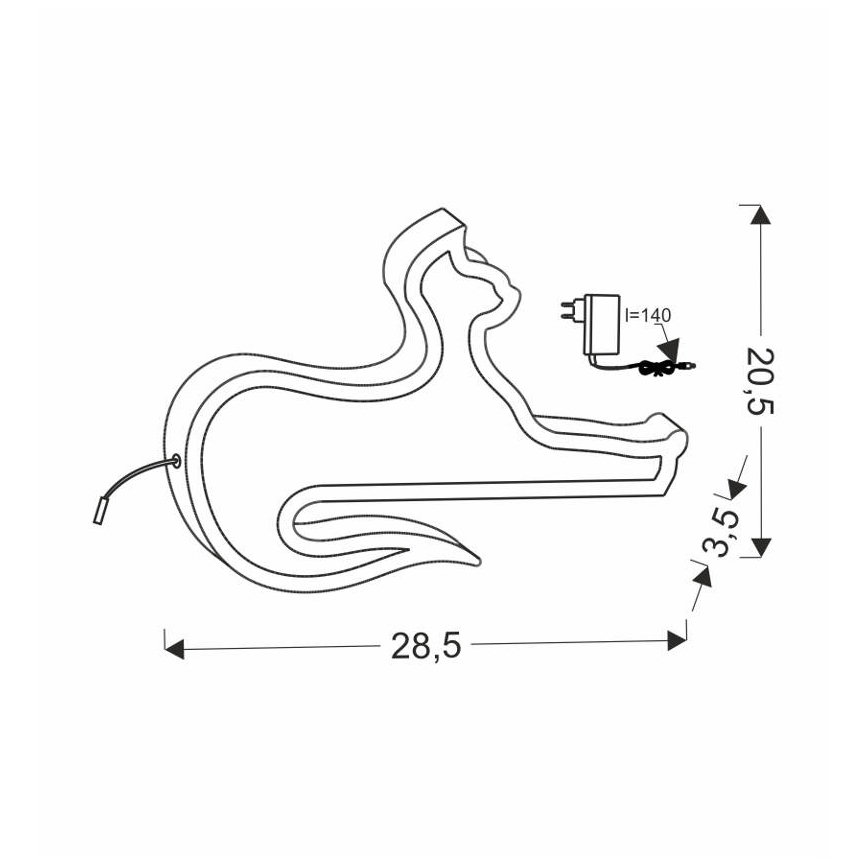 LED laste laualamp CAT LED/13W/230V must
