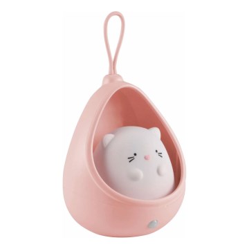 LED Laste orientatsioon hele anduriga KITTY LED/0,5W/5V USB 1200 mAh roosa