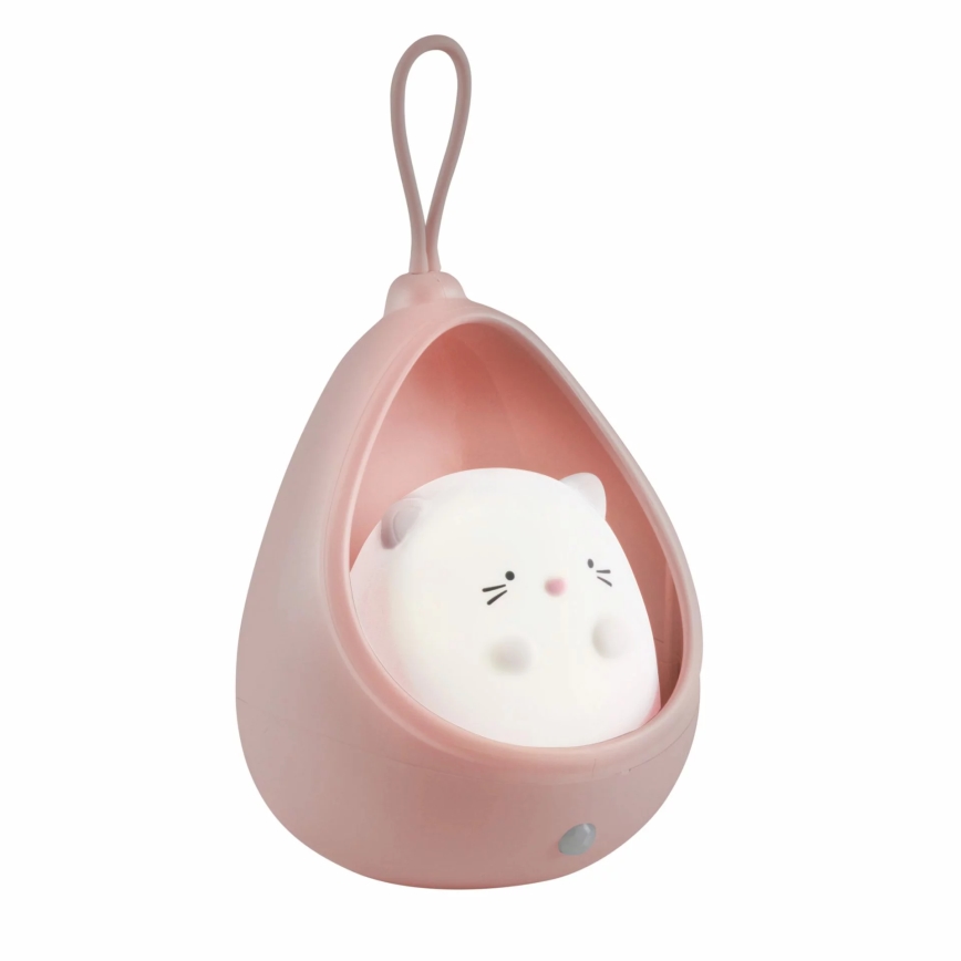 LED Laste orientatsioon hele anduriga KITTY LED/0,5W/5V USB 1200 mAh roosa