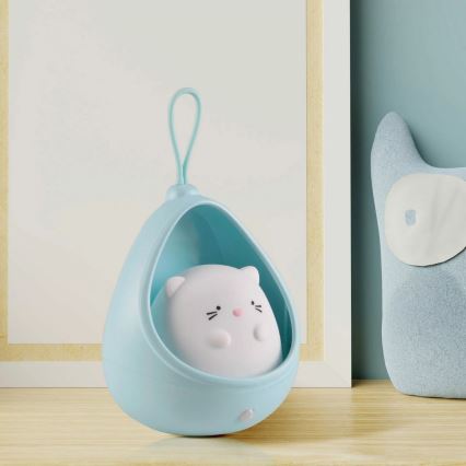 LED Laste orientatsioon hele anduriga KITTY LED/0,5W/5V USB 1200 mAh sinine