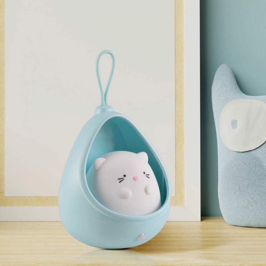 LED Laste orientatsioon hele anduriga KITTY LED/0,5W/5V USB 1200 mAh sinine