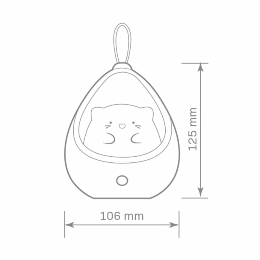 LED Laste orientatsioon hele anduriga KITTY LED/0,5W/5V USB 1200 mAh sinine