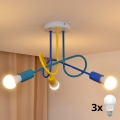 LED Laste pinnale kinnitatav lühter OXFORD 3xE27/15W/230V