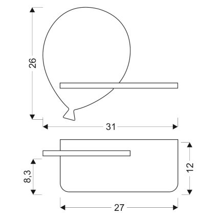 LED Laste seinavalgusti koos riiuliga BALLOON LED/4W/230V kollane/puit - FSC sertifitseeritud