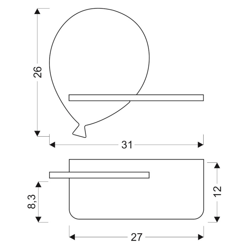 LED Laste seinavalgusti koos riiuliga BALLOON LED/4W/230V kollane/puit - FSC sertifitseeritud