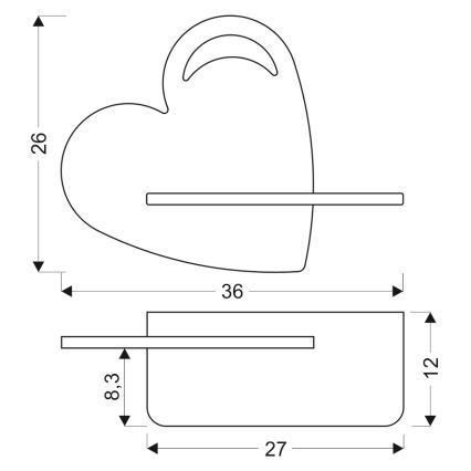 LED Laste seinavalgusti koos riiuliga HEART LED/5W/230V sinine/puit - FSC sertifitseeritud