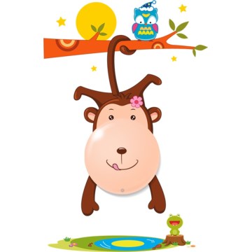 LED laste seinavalgusti MONKEY LED/0,6W/3xAAA