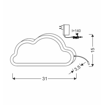 LED Laste Tabel Lamp CLOUD LED/11W/230V sinine