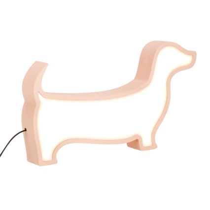 LED lastelampe DOG LED/12W/230V roosa