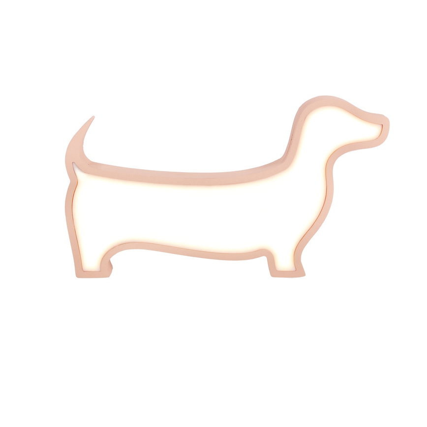 LED lastelampe DOG LED/12W/230V roosa