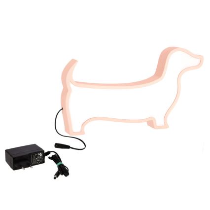 LED lastelampe DOG LED/12W/230V roosa
