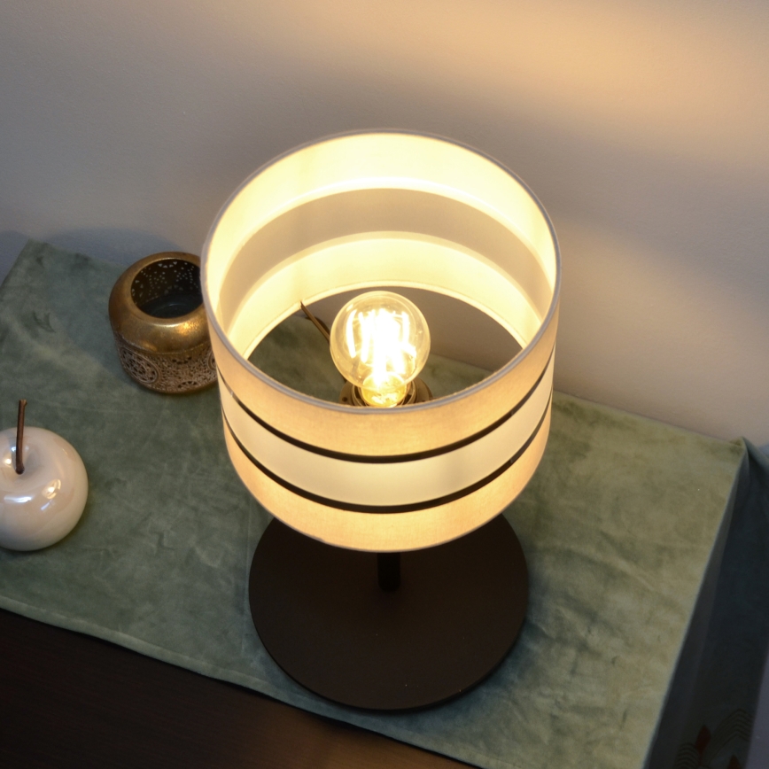 LED Laualamp HELEN 1xE27/15W/230V kreem/must/kuldne