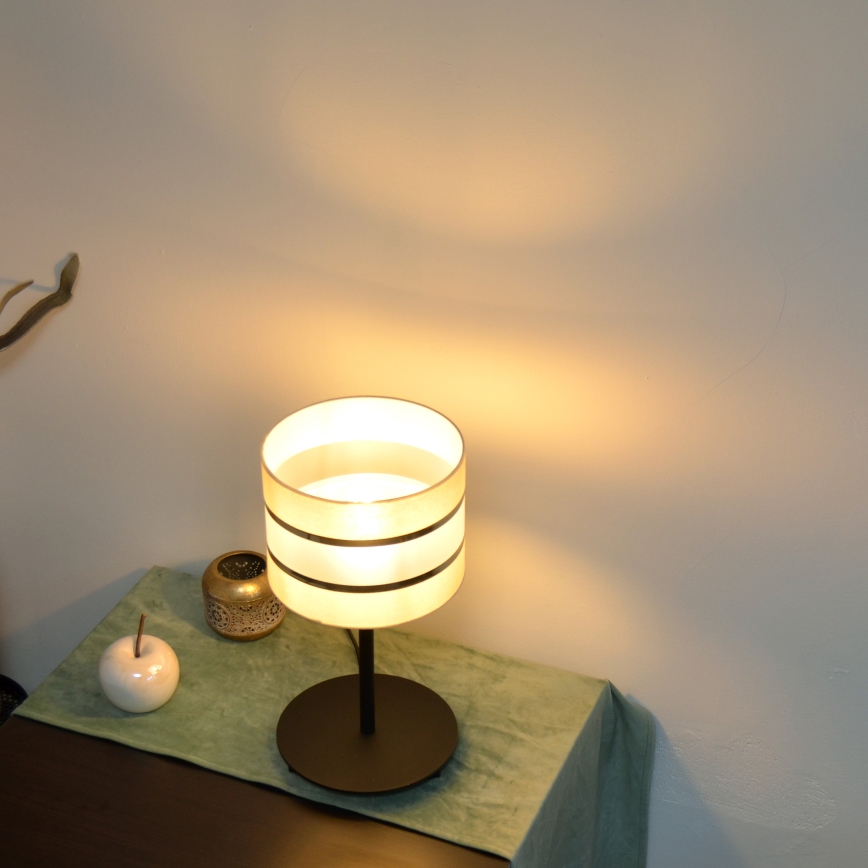 LED Laualamp HELEN 1xE27/15W/230V kreem/must/kuldne