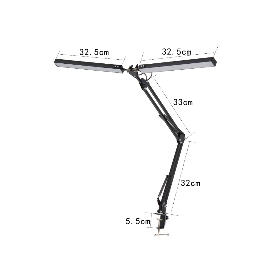 LED Laualamp klambriga 2xLED/10W/230V 2800-6800K