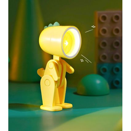 LED laualamp LED/0,06W/3xLR41 kollane dinosaurus