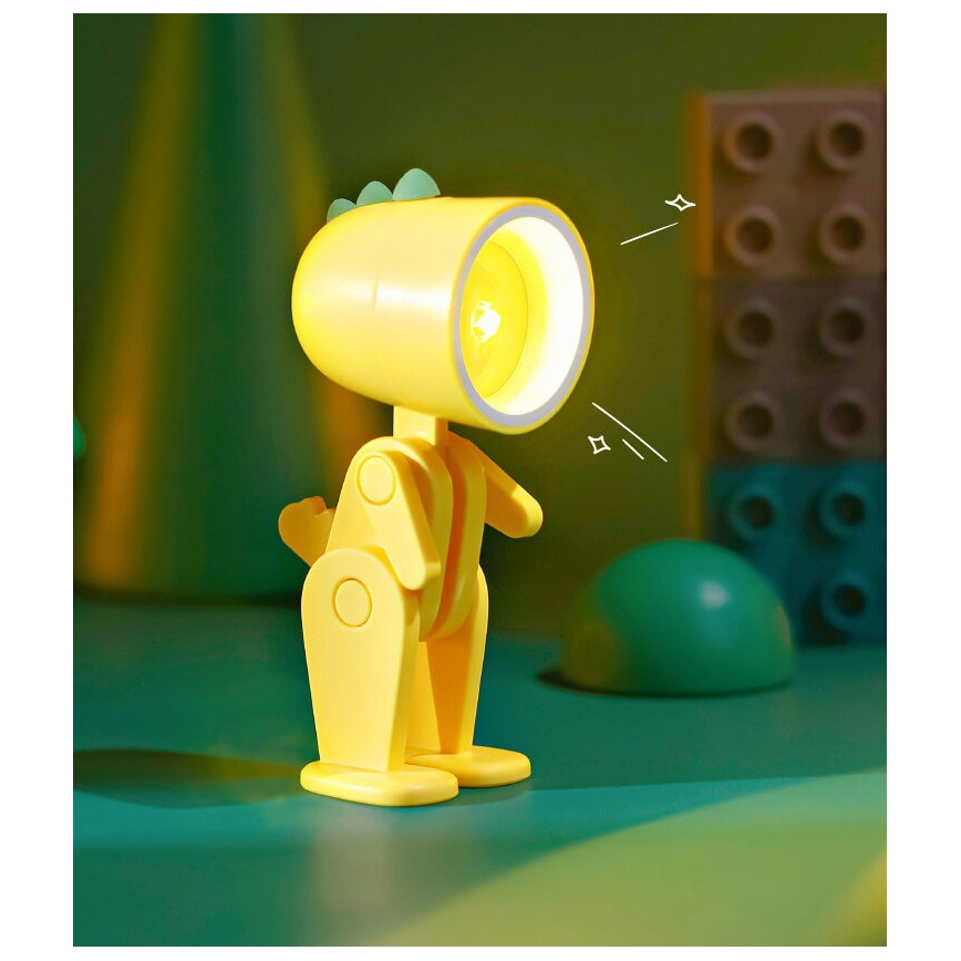 LED laualamp LED/0,06W/3xLR41 kollane dinosaurus