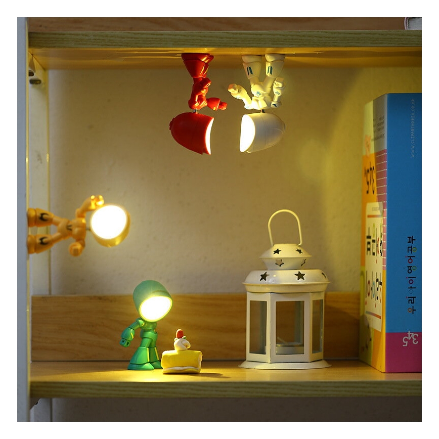 LED laualamp LED/0,06W/3xLR41 robot kollane