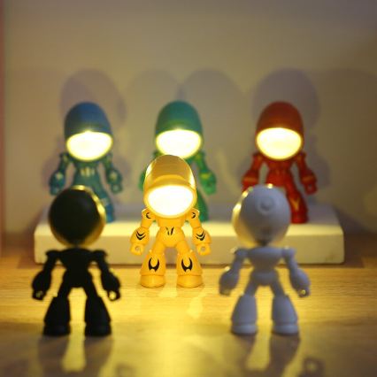 LED laualamp LED/0,06W/3xLR41 robot kollane