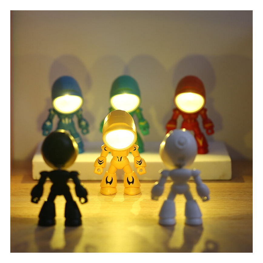 LED laualamp LED/0,06W/3xLR41 robot kollane