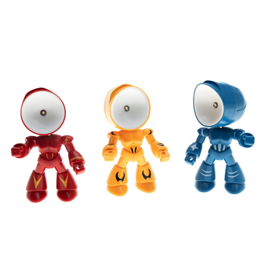 LED laualamp LED/0,06W/3xLR41 robot kollane
