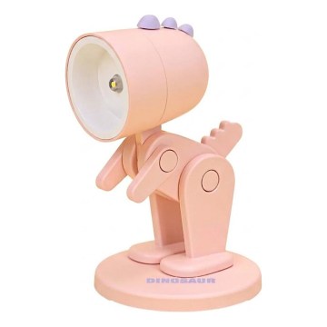 LED laualamp LED/0,06W/3xLR41 roosa dinosaurus