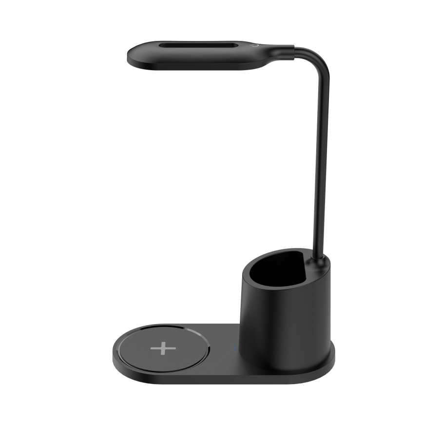 LED Laualamp LED/3W/5V juhtmevaba laadijaga must