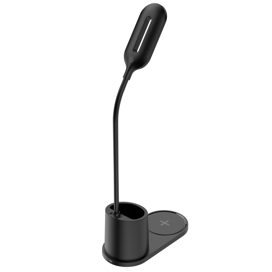 LED Laualamp LED/3W/5V juhtmevaba laadijaga must