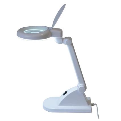 LED Laualamp luubiga LED/6W/230V valge