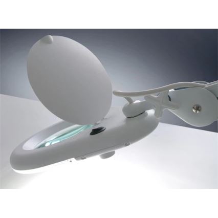 LED Laualamp luubiga LED/9W/230V valge/läikiv kroom