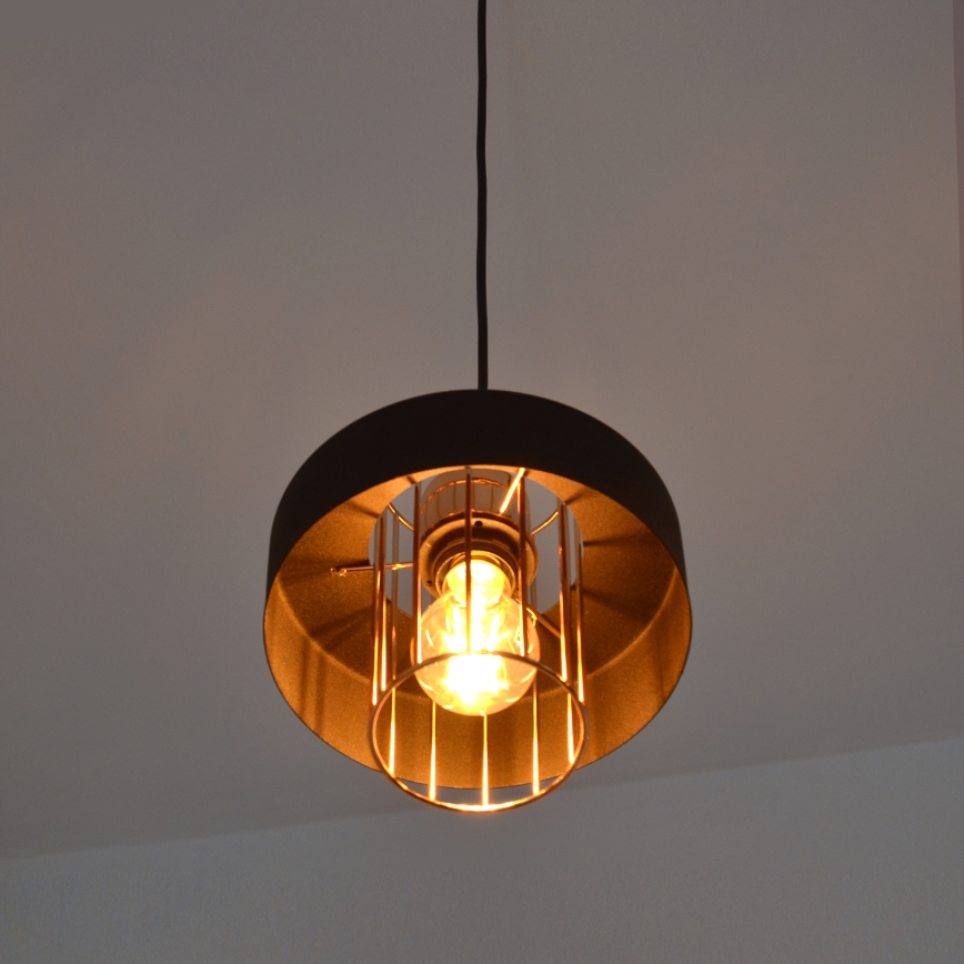 LED LED Lühter VOLTA 2xE27/15W/230V must/kuldne