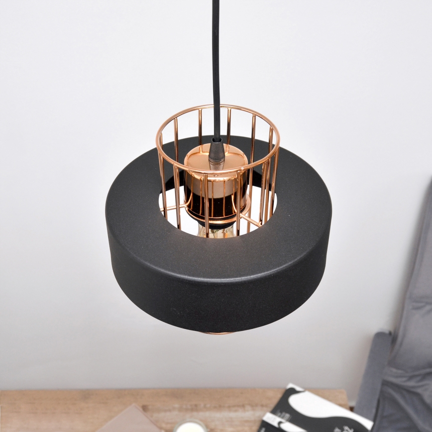 LED LED Lühter VOLTA 2xE27/15W/230V must/kuldne