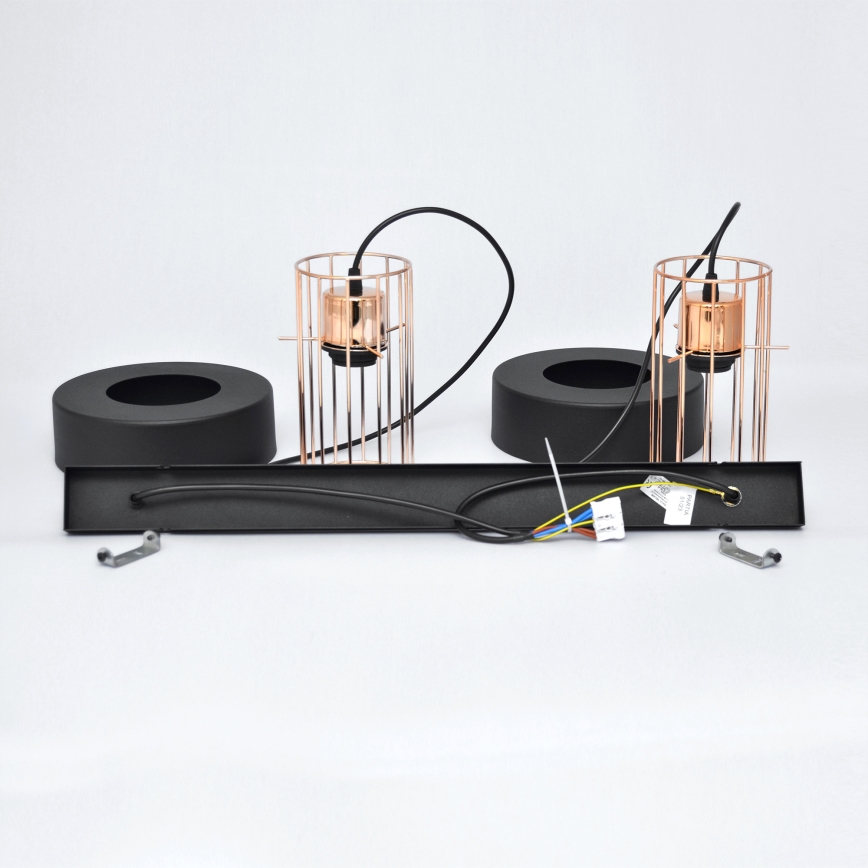 LED LED Lühter VOLTA 2xE27/15W/230V must/kuldne