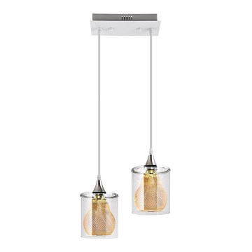 LED Lühter 2xLED/5W/230V valge/läbipaistev