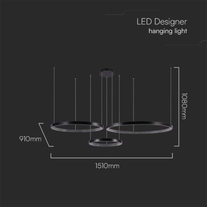 LED Lühter 3xLED/19W/230V 3000K must