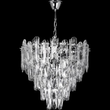 LED Lühter 7xE27/60W/230V + 4xLED/6W d. 40 cm läikiv kroom