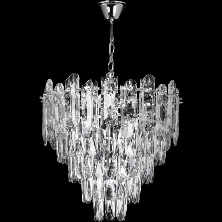 LED Lühter 7xE27/60W/230V + 4xLED/6W d. 40 cm läikiv kroom