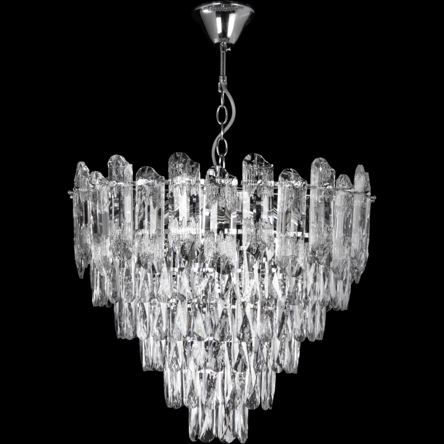 LED Lühter 9xE27/60W/230V + 6xLED/6W d. 50 cm läikiv kroom